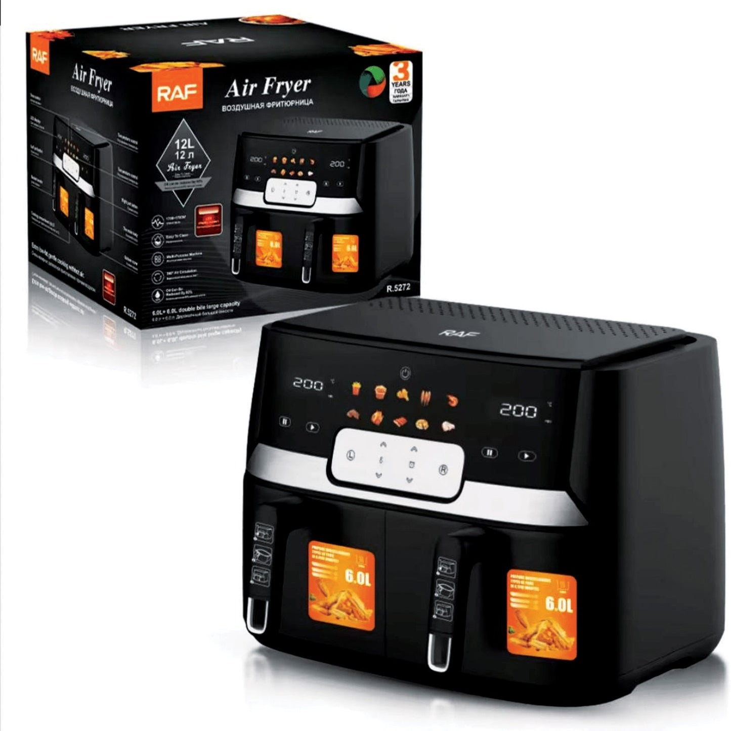 RAF 9L Dual Basket Air Fryer