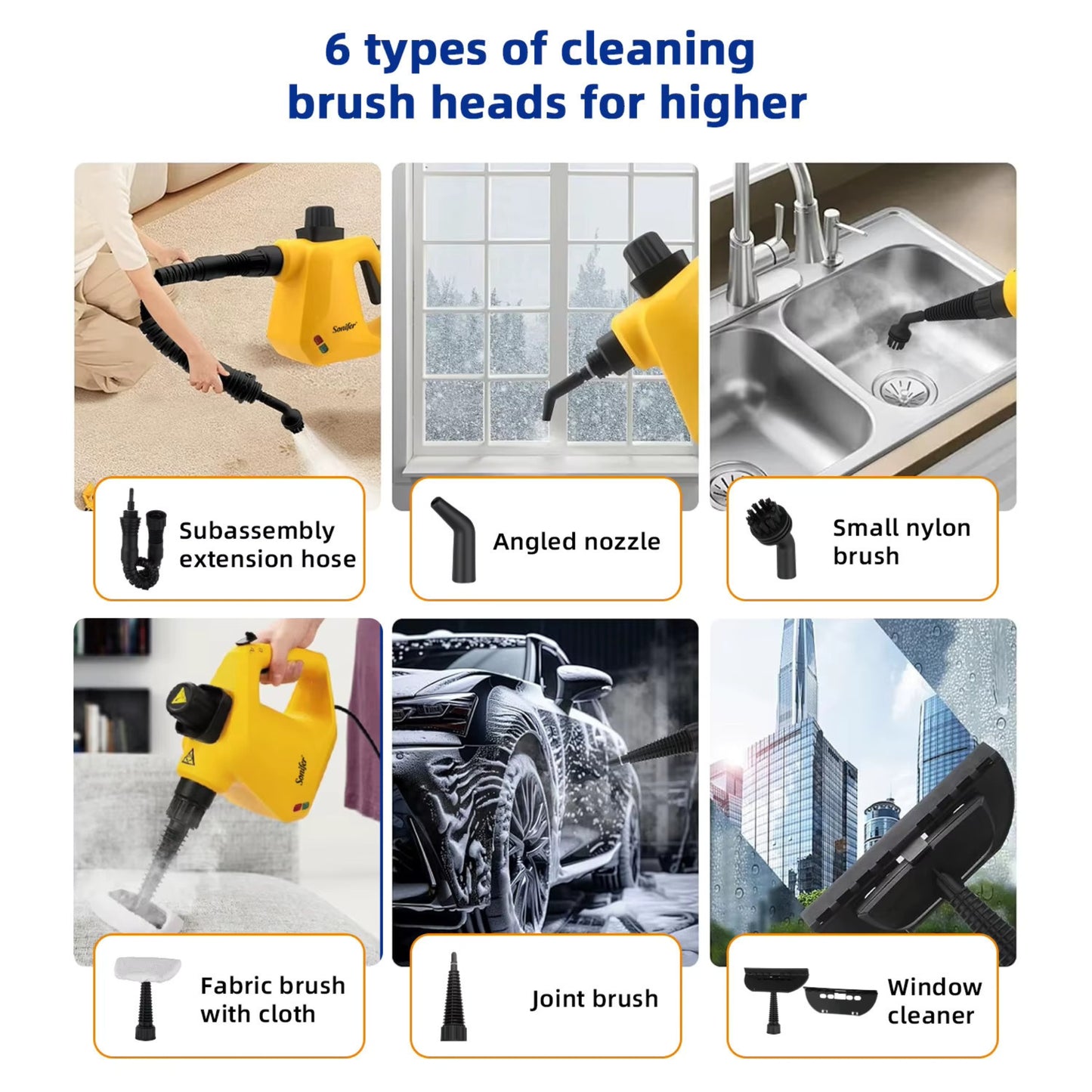 Sonifer 9-in-1 Steam Cleaner
