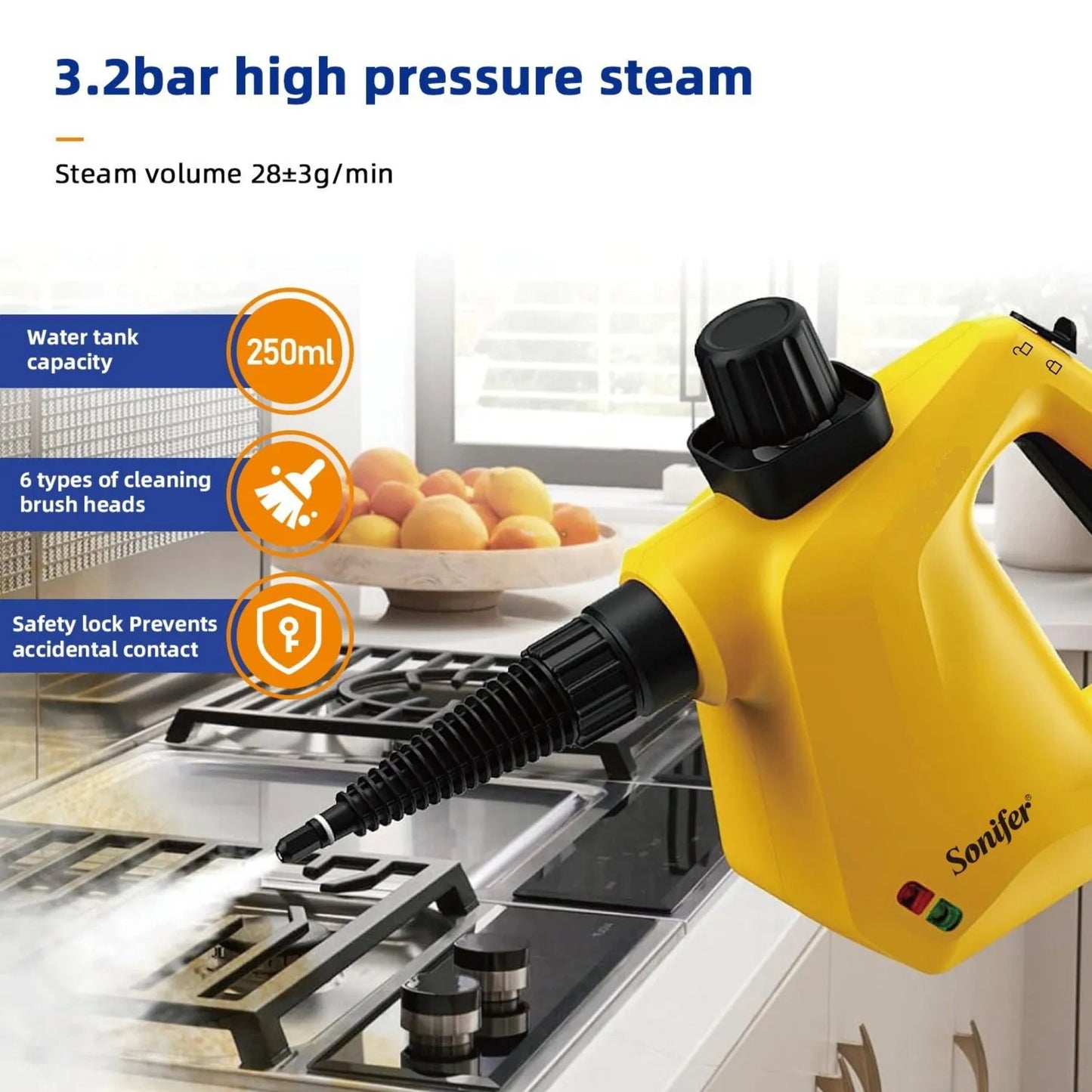 Sonifer 9-in-1 Steam Cleaner