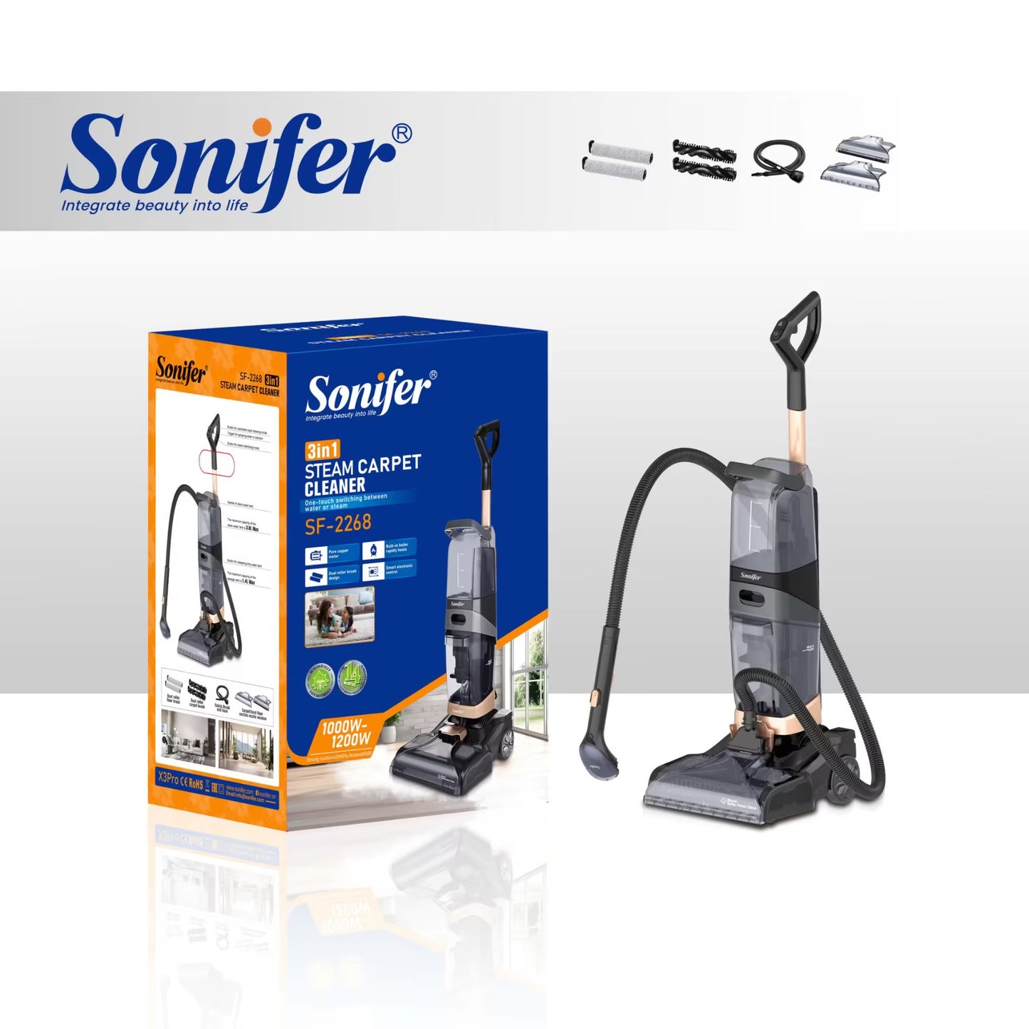 مكنسة تنظيف سجاد 3 * 1 Sonifer
