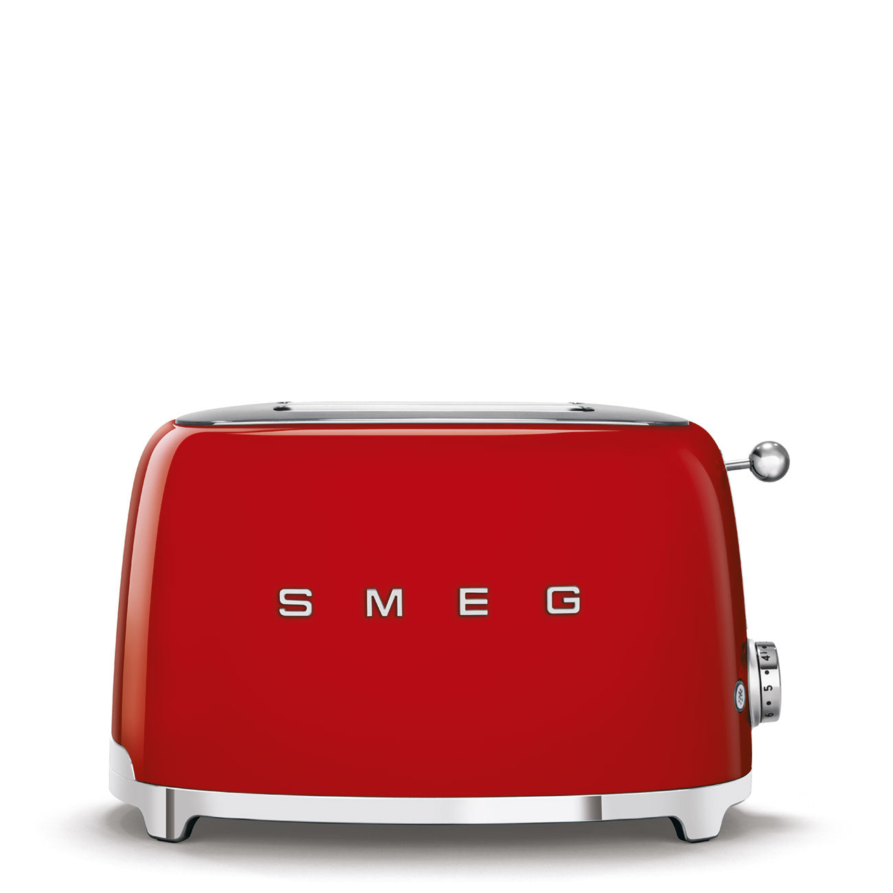 Red Smeg toaster on a white background