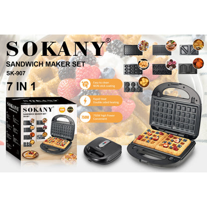 صانعة الساندويتشات والوافل Sokany 7 في 1