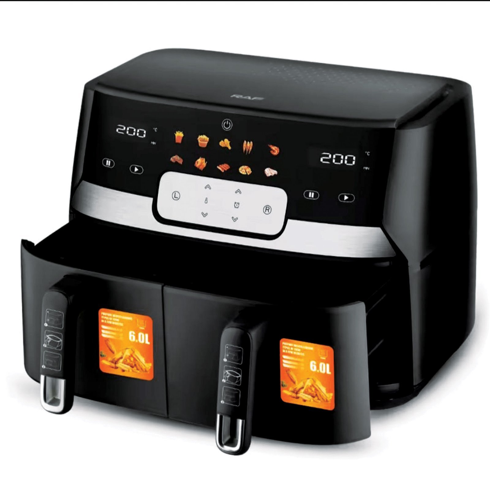 RAF Air Fryer with Double Detachable Bucket, 1700W, 9L R.5272